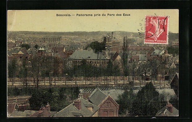 CPA Beauvais, vue générale pris du Parc des Eaux