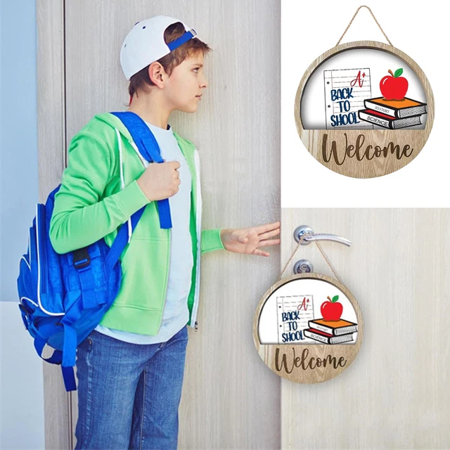 Holzschild Zum Aufhängen Ornament „zurück Zur Schule Türaufhänger