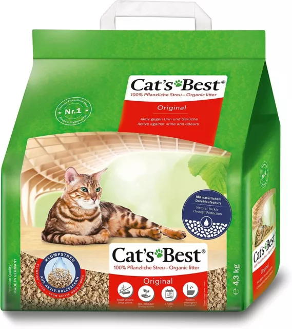 Cat's Best Lettiera per Gatti Agglomerante Vegetale a Base Fibre Vegetali 10L