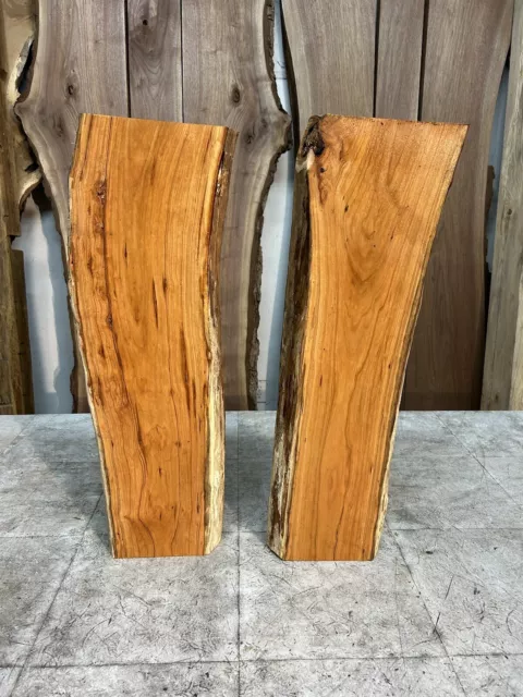 2 Pack Live Edge Cherry Wood Slabs / Cherry Shelves / Kiln Dried Shelf Material