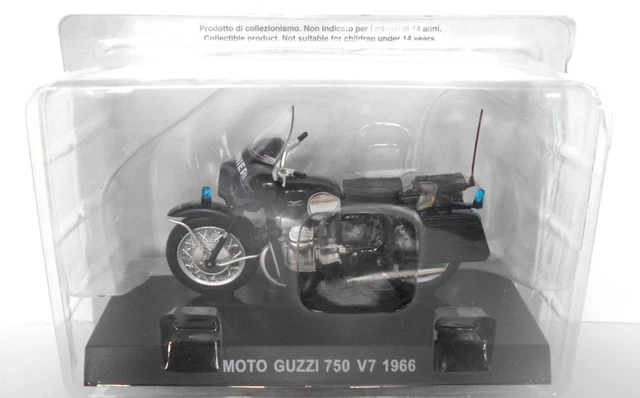 Die Cast - Moto Guzzi 750 V7 1966 - Échelle 1/24 Carabinieri (sc.2-D)
