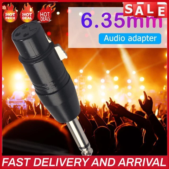 XLR 3Pin Female to 1/4 inch 6.35/6.5mm Male Mono Audio Adapter Plug Converter