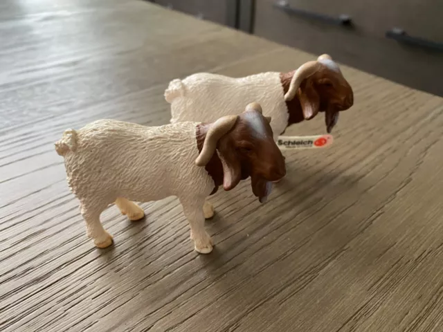 Lot of 2 Schleich Germany 2001 Goat Farm Pet Vintage Original Tag