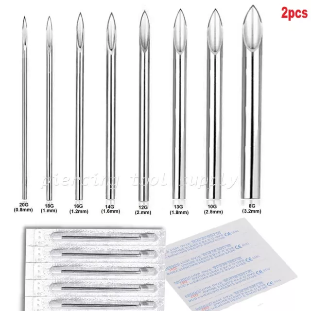 2pcs. Pre-Sterile Disposable Piercing Needles Body Piercing Supplies