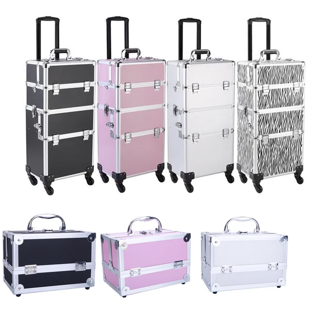 Professional Rolling Makeup Train Case Cosmetic Trolley Makeup Storage Organizer