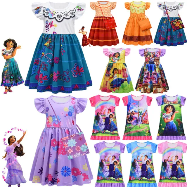 Encanto Mirabel Girls Party Fancy Dress Princess Isabela Dolores Costume Cosplay