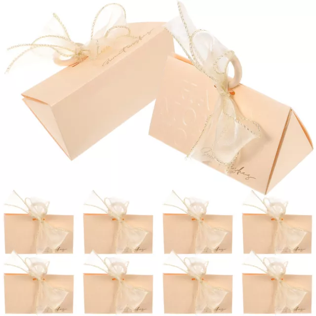 10 piezas caja de regalo de boda cajas de almacenamiento cojines triangulares dulces