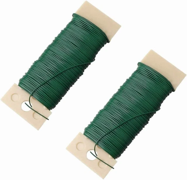 2 Rolle 22 Stärke Grün Floristen Draht Blumendraht für Blumenarrangements, Bindung