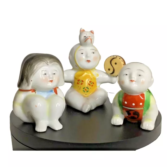 3 Mini Baby Face VINTAGE JAPAN Salt and Pepper Shakers Very Cute