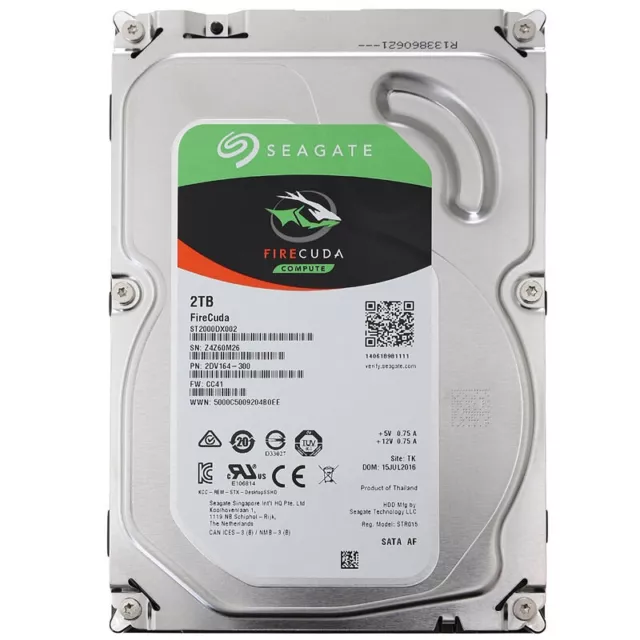 Seagate SSHD 2TB Hybrid-Festplatte 8GB SSD Flash 3,5" ST2000DX002 SATA-600 64MB 3