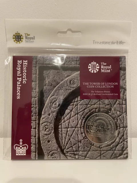 2020 Royal Mint The Tower Of London The Infamous Prison £5 BUNC Coin Pack