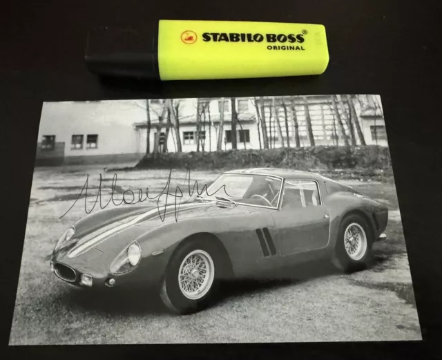 Rare Autographe Photo Mauro Forghieri Ferrari 250 GTO Berlinetta Signed Not Copy