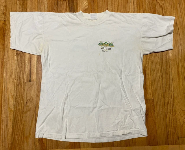 VINTAGE CORONA EXTRA king of beers cancun Mexico t shirt size XL white