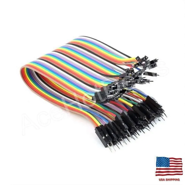 40pcs 20cm 2.54mm Male to Male Dupont Wire Jumper Cable for Arduino Breadboard
