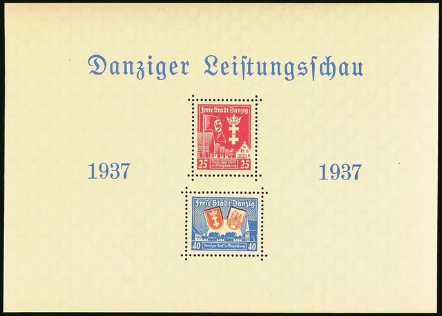 10534) Danzig Bl.3I postfrisch Leistungsschau-Block Prachtstück Mi. 250,-