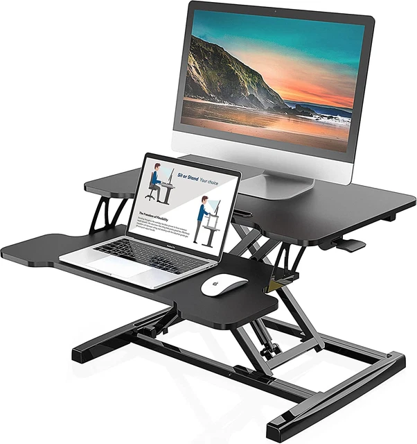 Scrivania Regolabile In Altezza BONTEC - Converter Per Lavorare In Piedi Con Vassoio Tastiera - Foto 6