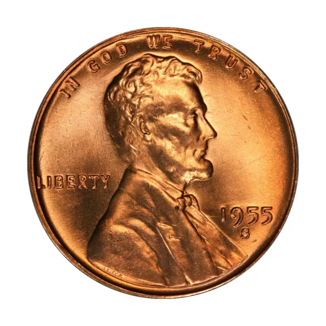 1955 S Lincoln Wheat Cent Choice BU 1c Brilliant Uncirculated OBW Superb Detail