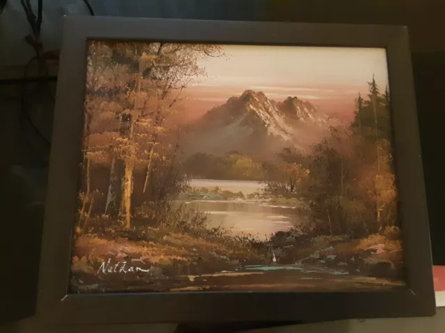 Original Oil Painting of Landscape  on Canvas. Signed by Nathan.