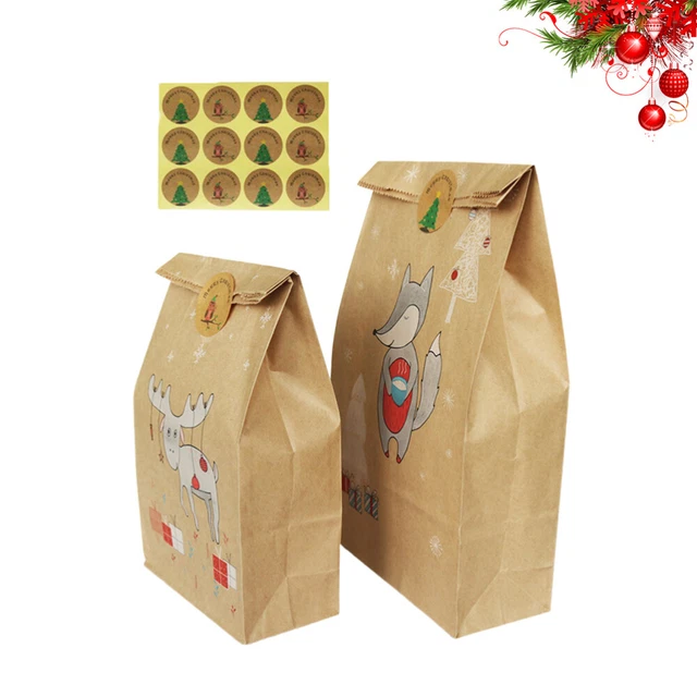 24 PIEZAS Bolsas de regalo de dulces de Navidad Bolsas de galletas de regalo para regalar