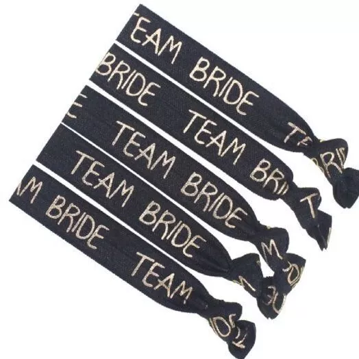 Black Team Bride Wrist Bands, Accessories, Wedding, Party Bag Filler, Bride, Hen