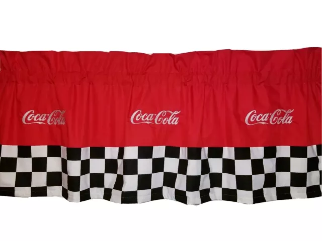 Custom Lined Valance 42 X 15  Retro Diner Coca Cola Coke Soda Drink Curtain