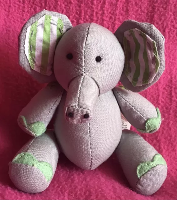 Pottery Barn Kids PBK Elephant Tree House Animal Grey Soft Plush Toy Small 4”