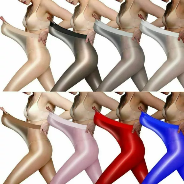 Plus Size High Gloss Pantyhose Tights Elastic Oil Shiny Glossy Stockings Hosiery