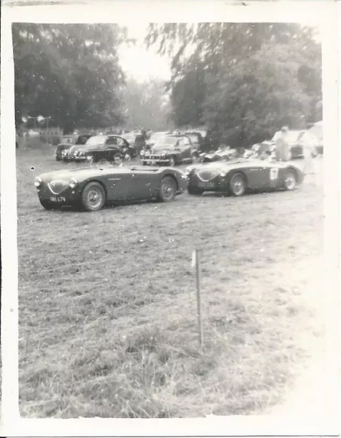 AUSTIN-HEALEY 100er IM PADDOCK BEI PRESCOTT? 1950er Jahre B/W FOTO