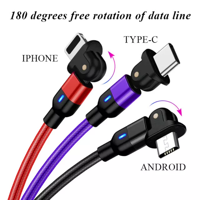 1M 2M Elbow Fast Charging USB Charger Cable Data Sync Lead iPhone TypeC Android