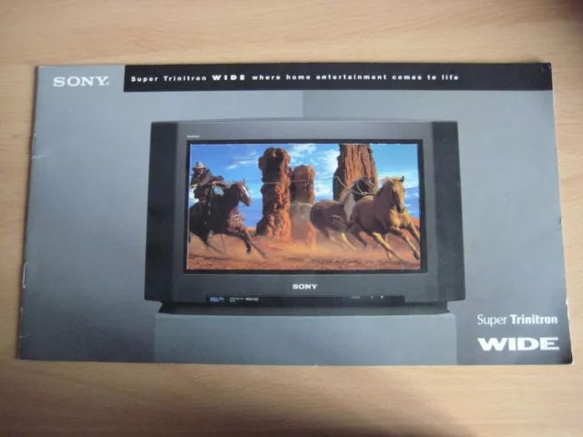 Brochure TV Sony ampia super Trinitron informazioni libretto anni '90 widescreen kv-32ws