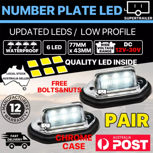 2x LED License Number Plate Light Truck Trailer Van UTE Caravan 12-30V lamp LED