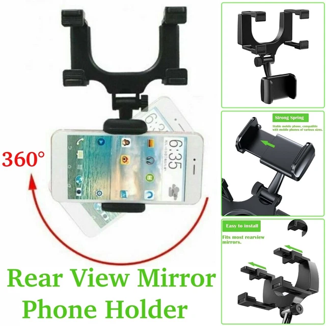 360° Car Cell Phone GPS Dashboard Clip Mount Cradle Holder Rearview Mirror Stand
