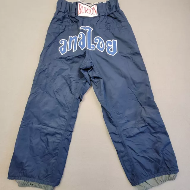 Burton Analog Snowboard Snow Pants Mens Small Blue Nylon Mesh Lined Pull On