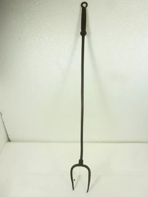 Antique 19th Century Wrought Iron Roasting Fork 17 3/4" long