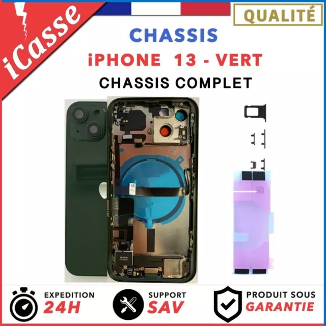 Chassis complet remplacement pour iPhone 13 VERT + COLLE