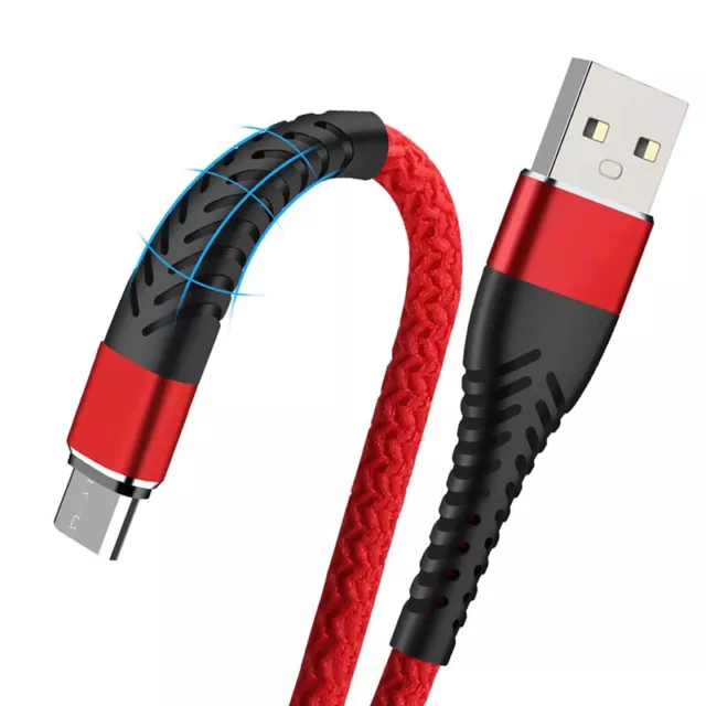 3/6/10 FT Fast Charging 2.4A Micro USB Cable Chargeur For Samsung Android Phones