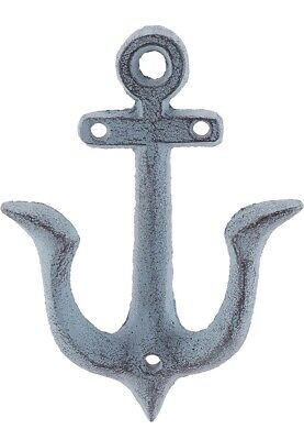 stonebriar antique blue cast iron anchor wall hook, rustic nautical design 5 inc