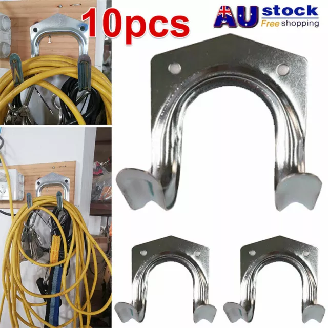 10PCS Tool Storage Double Hooks Hangers Wall Holder Garage Garden AU