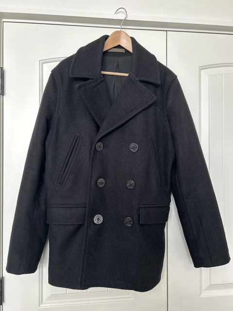 OLD NAVY Wool Blend Jacket Coat Peacoat Mens Size M Medium Black
