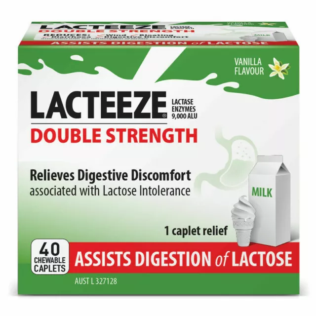 Lacteeze Double Strength 40 Chewable Caplets