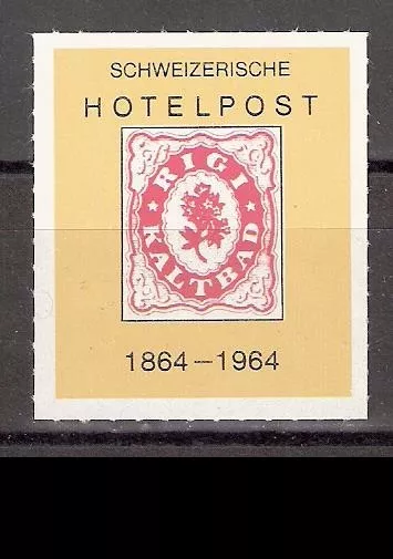 Schweiz Vignette 100 Jahre Schweizerische Hotelpost Rigi Kaltbad 1864-1964 **