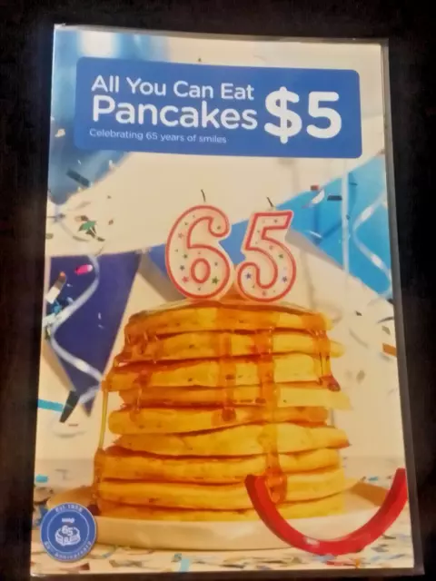 IHOP Restaurant 2 for $ 20 Original mini MENU Double Sided Laminated  Pancoins