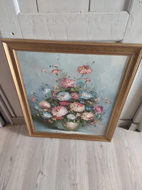Tableau BIGOUDEN huile toile signé CRISTI Bretagne ancien vintage
