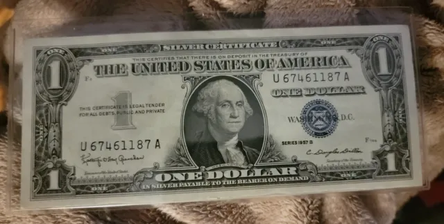 U.s.a  Bank Note Silver Certificate  1 Dollar  1957 B  Extra Fine U67461187A