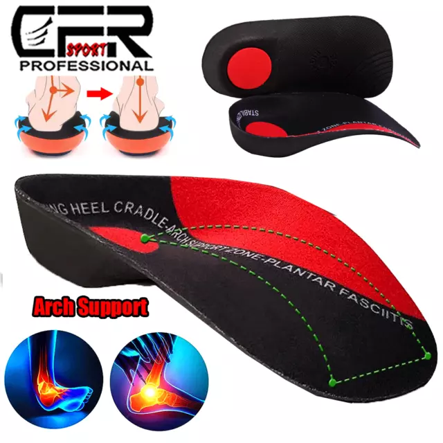 3/4 Orthotic Shoe Insoles Inserts High Arch Support Flat Feet Plantar Fasciitis