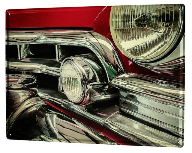 Targa Metallo Vintage Auto Elettrica – Decorazione Parete Senza Cornice