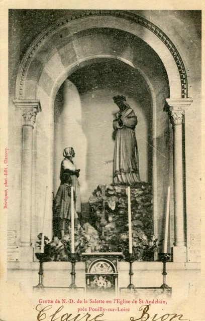 Carte Grotte de Notre Dame de la Salette en l'église de SAINT ANDELAIN