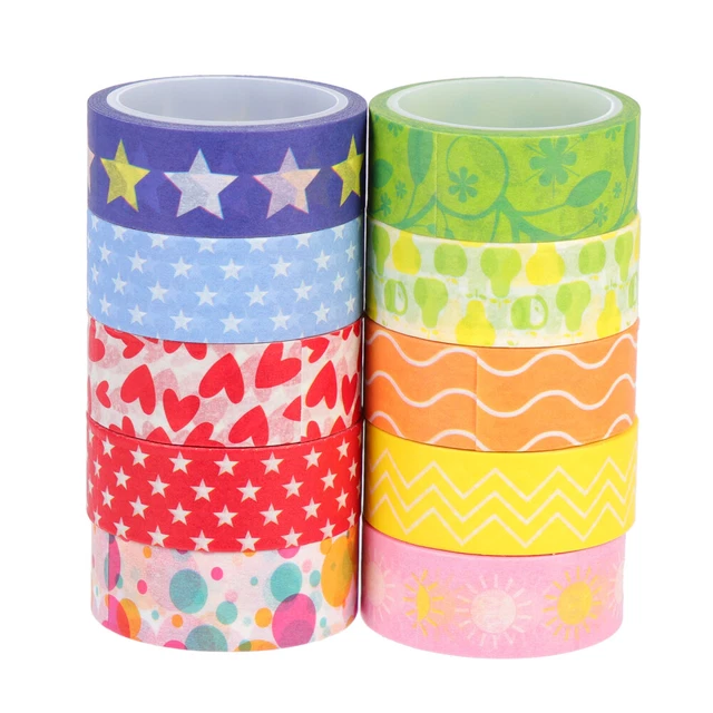 10 rollos cinta de Navidad hecha a sí misma pegatinas caseras cinta de regalo cintas de cuenta de mano