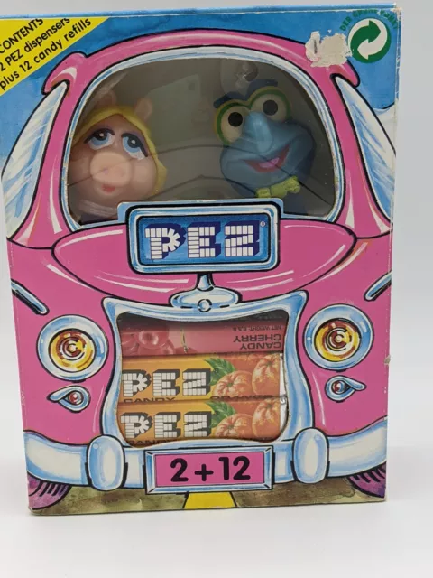 Vintage Pez Miss Piggy and Gonzo THE MUPPETS Figure PEZ dispensers CAR BOX set