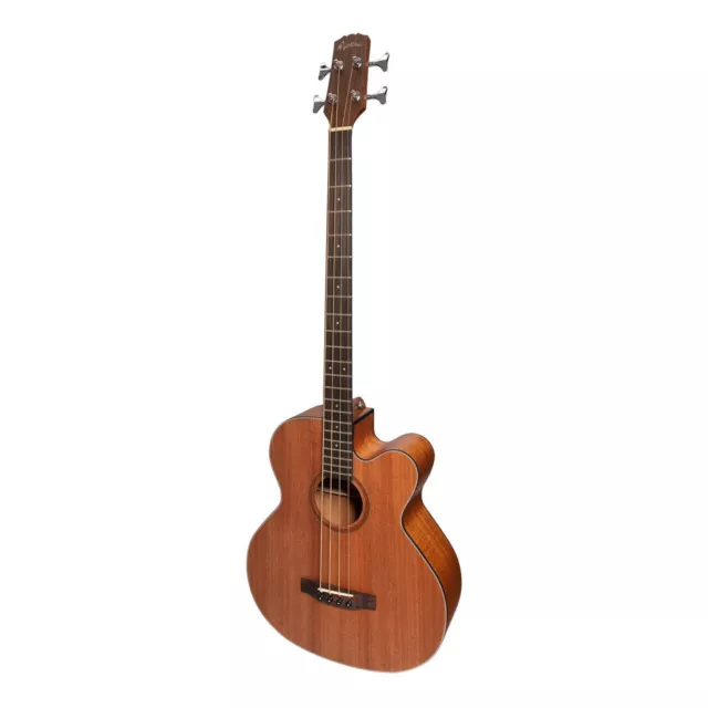 Martinez 'Natural Series' Solid Mahogany Top Acoustic-Electric Cutaway Bass Guit